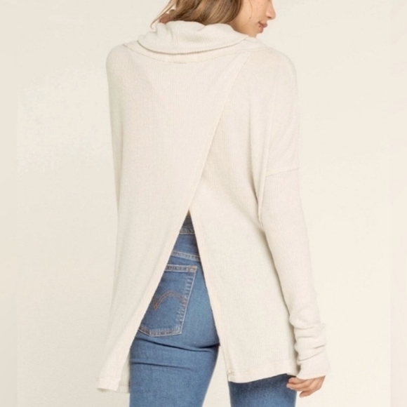 Free people Juicy long sleeve top cream cowl neck - Picture 2 of 4